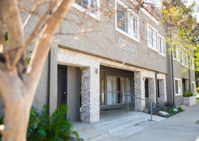 The front entrance to Cedars Assisted Living